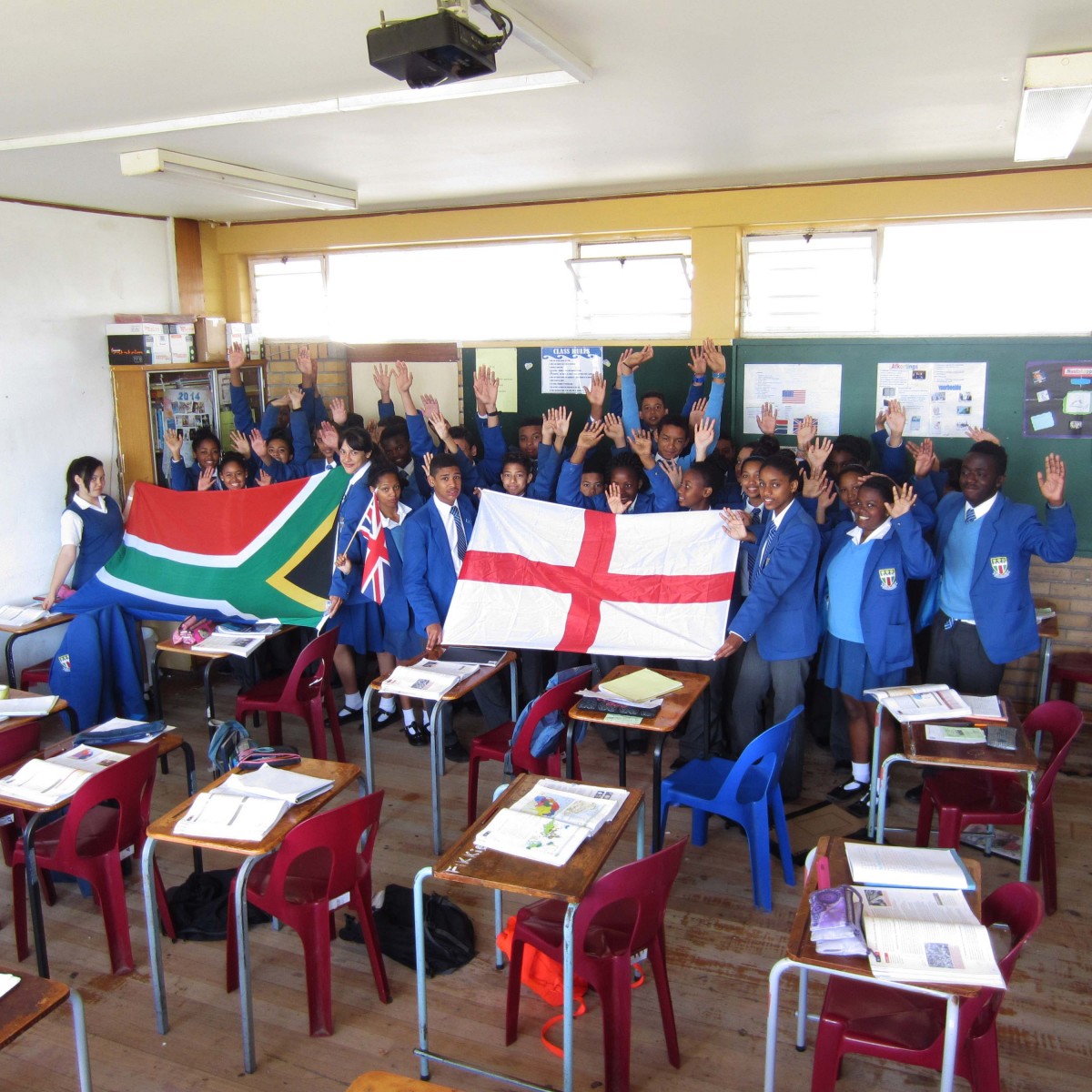 Hands up for Childrens Rights with flags in South Africa! 2014